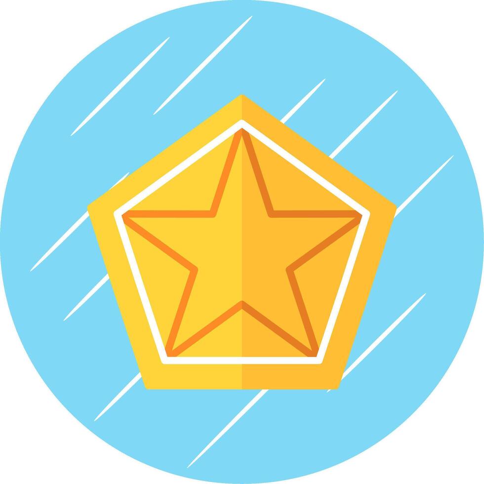 Star Pentagon Flat Circle Icon Design vector