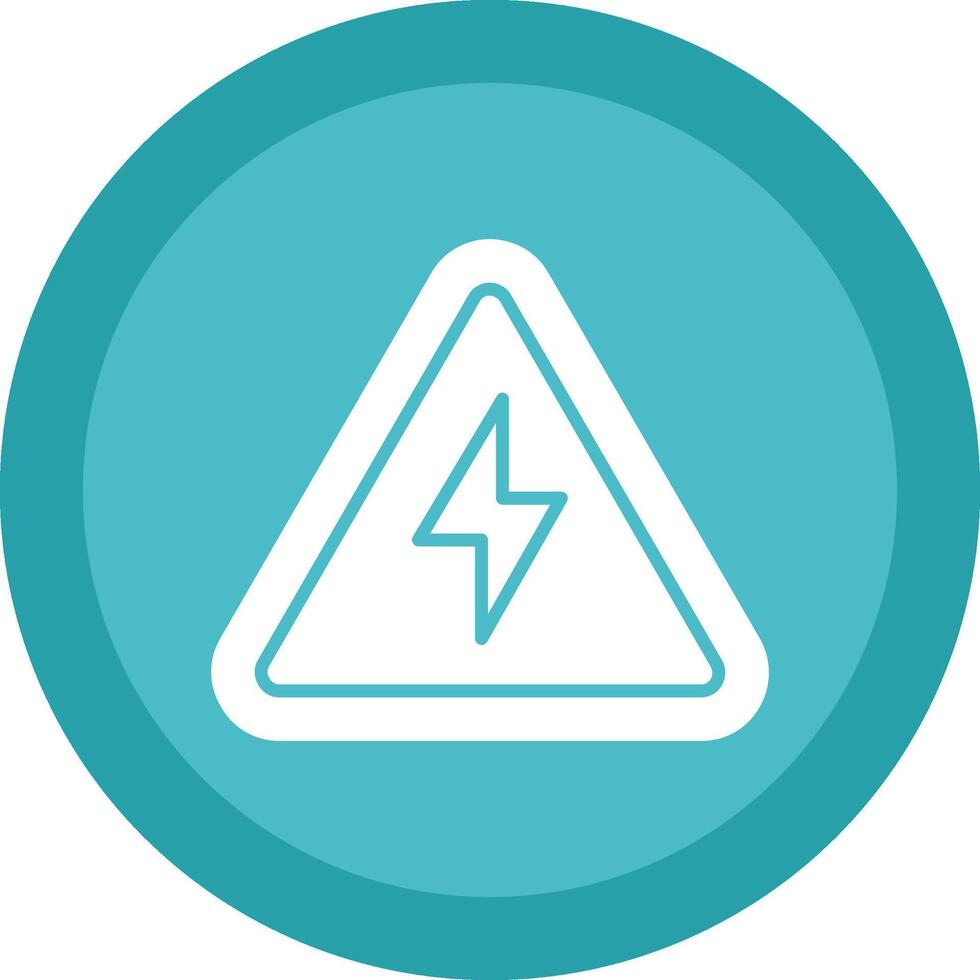 Electrical Danger Sign Line Shadow Circle Icon Design vector