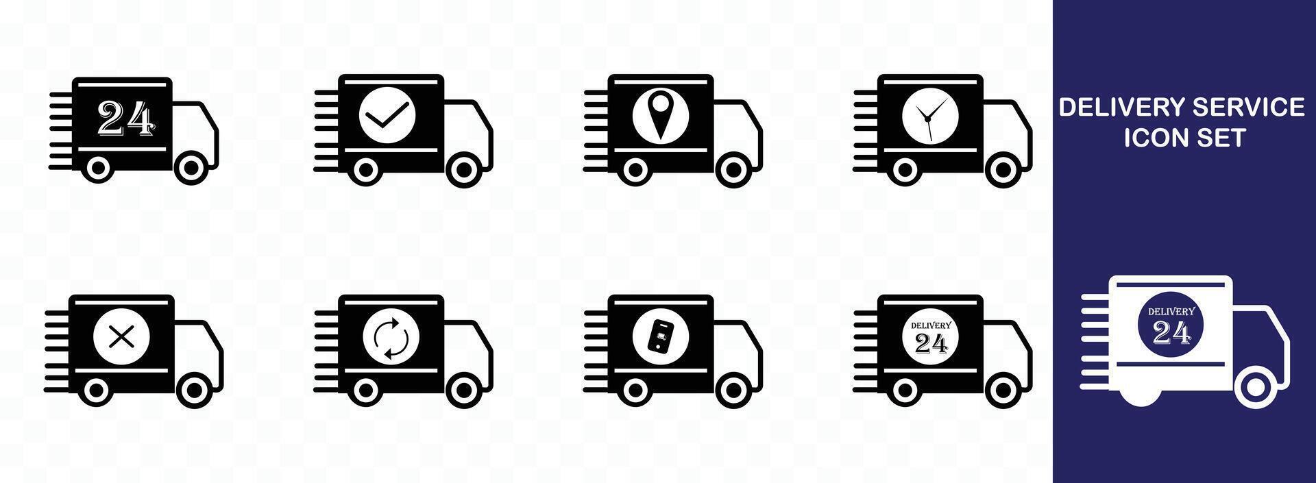 Delivery service icon set vector