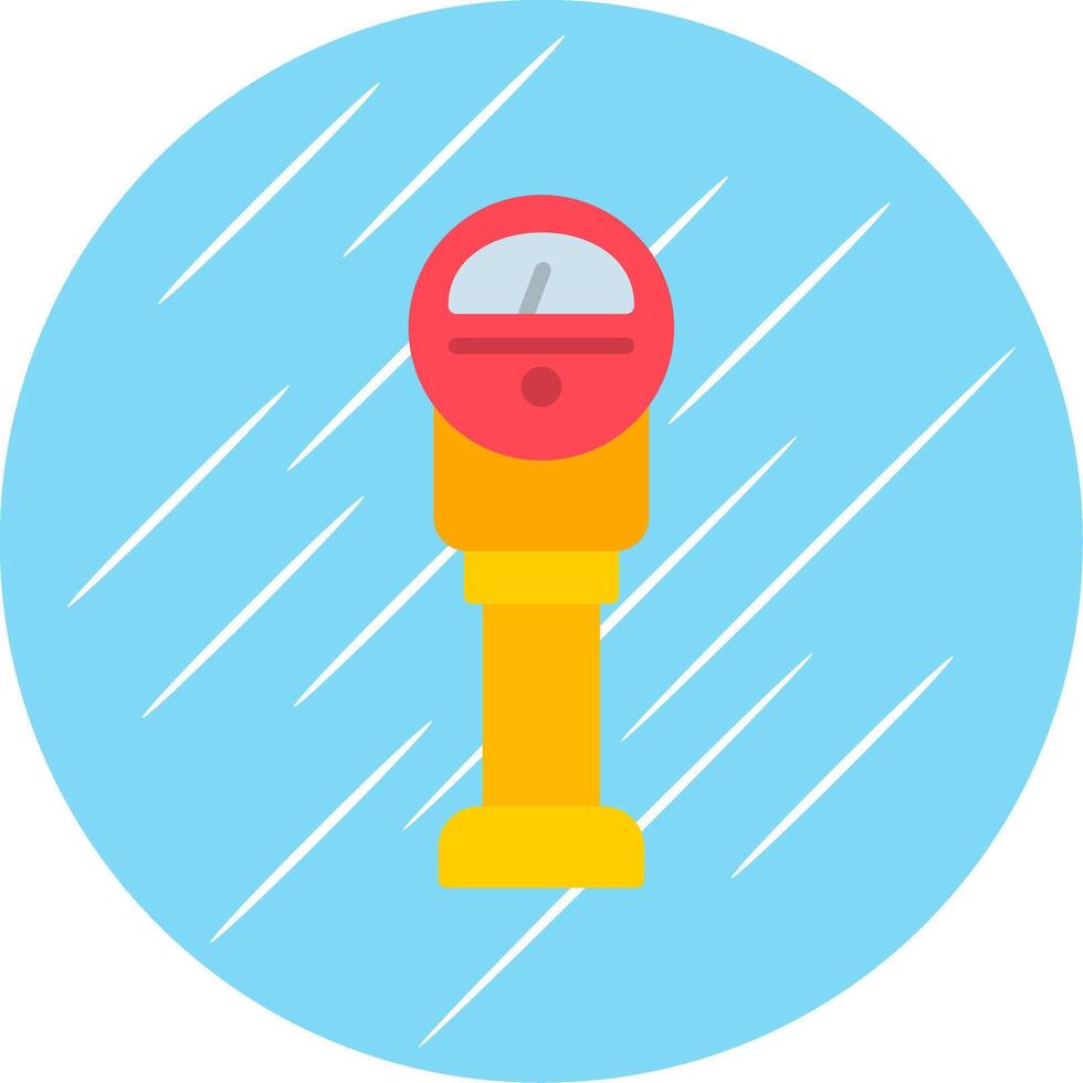 Parking Meter Flat Circle Icon Design vector