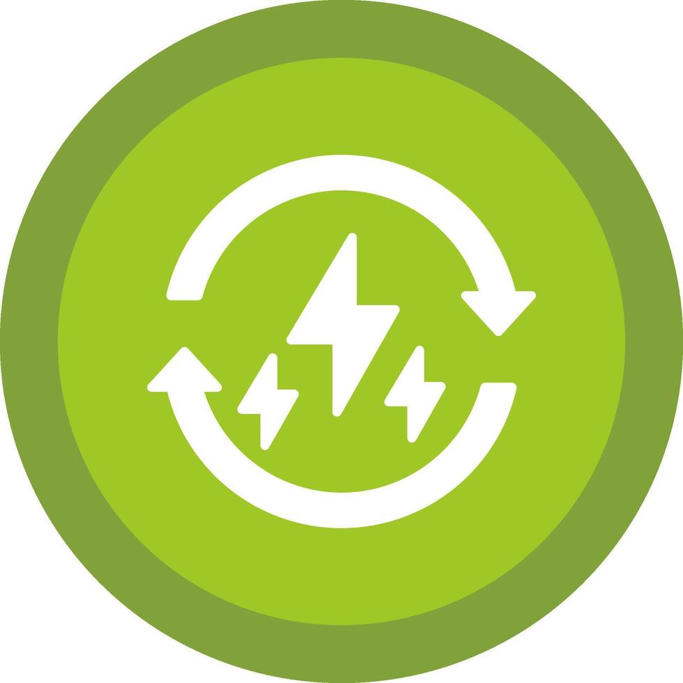 Renewable Energy Line Shadow Circle Icon Design vector