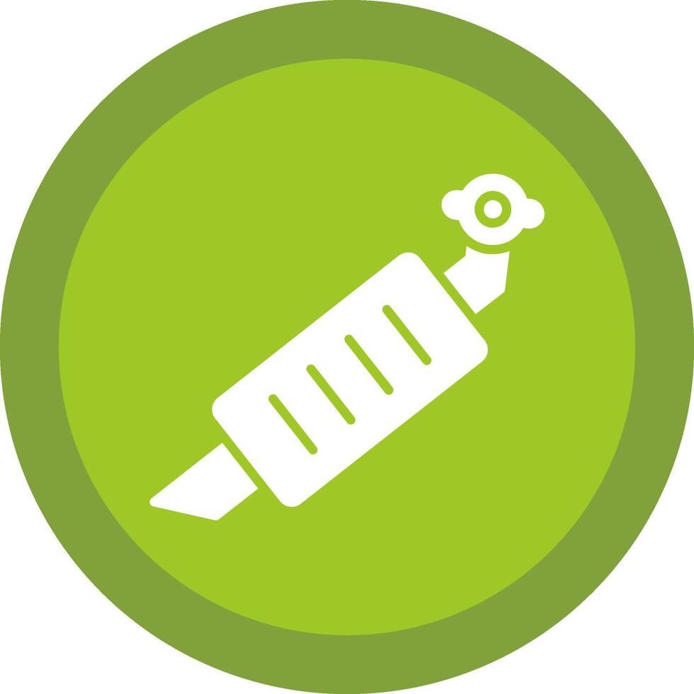 Exhaust Pipe Line Shadow Circle Icon Design vector