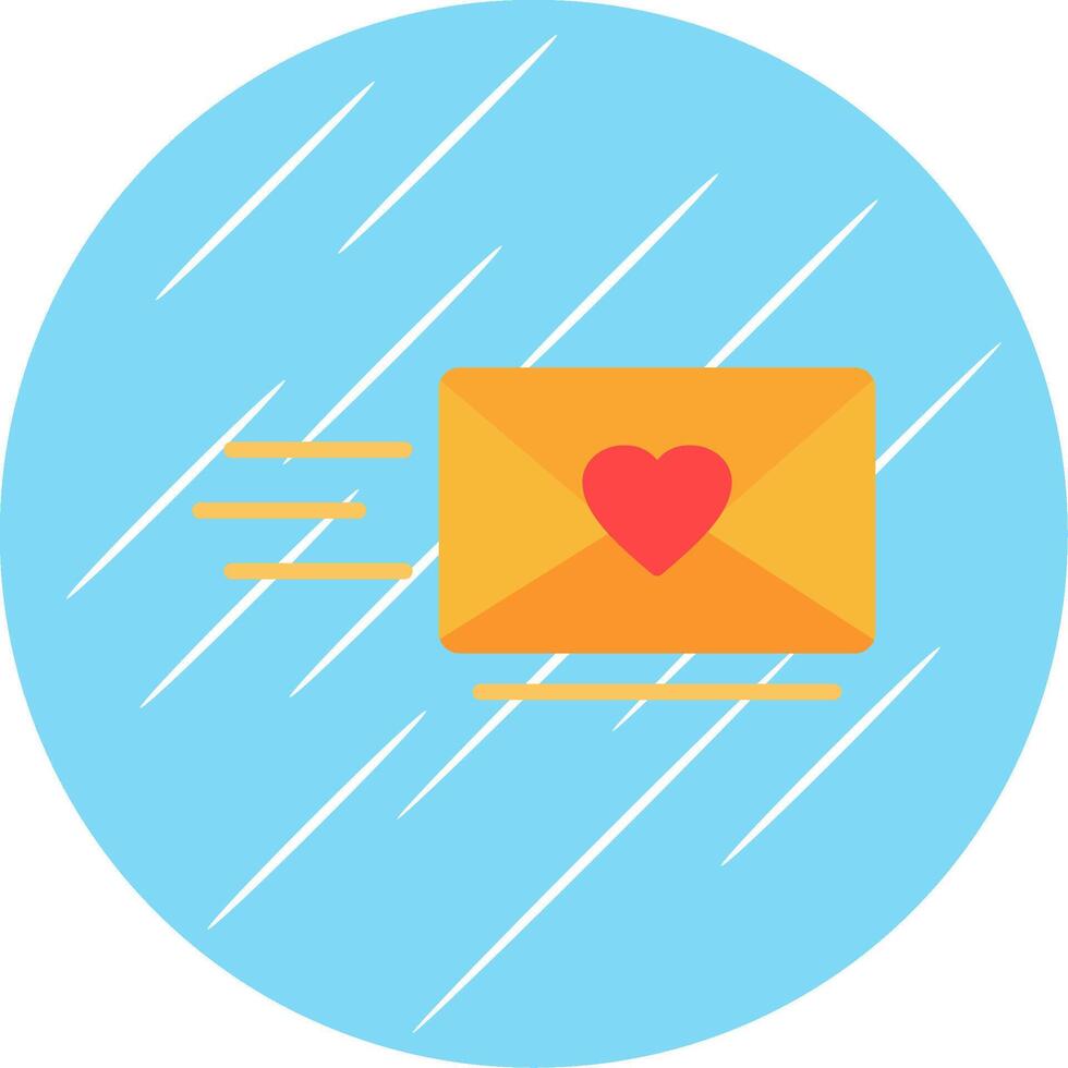 Love Letter Flat Circle Icon Design vector