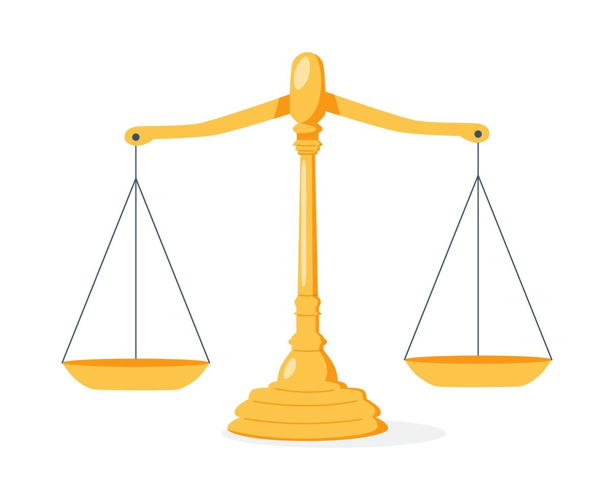 Scales icon. Bowls of scales in balance. Libra Weights vector