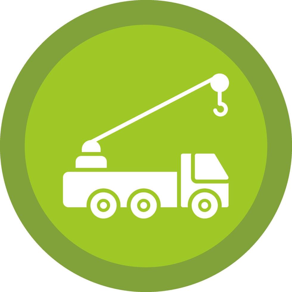 Crane Truck Line Shadow Circle Icon Design vector