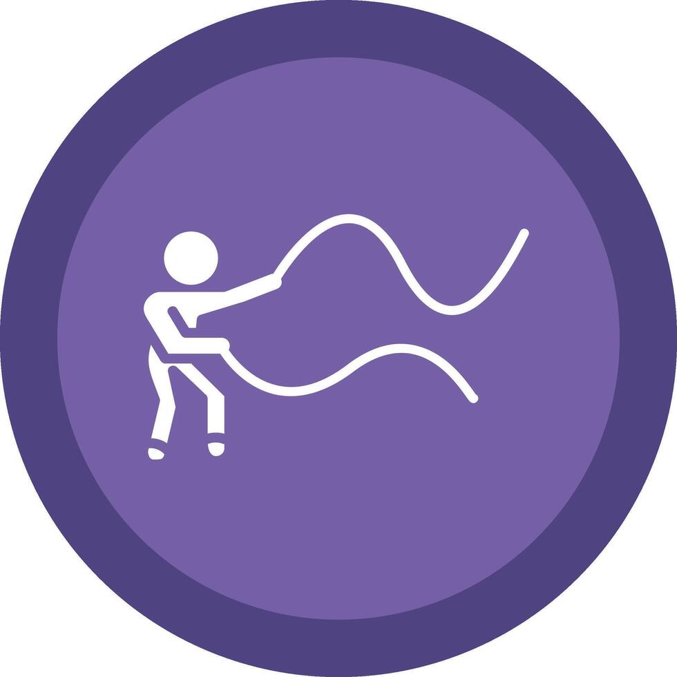 Battle Rope Line Shadow Circle Icon Design vector