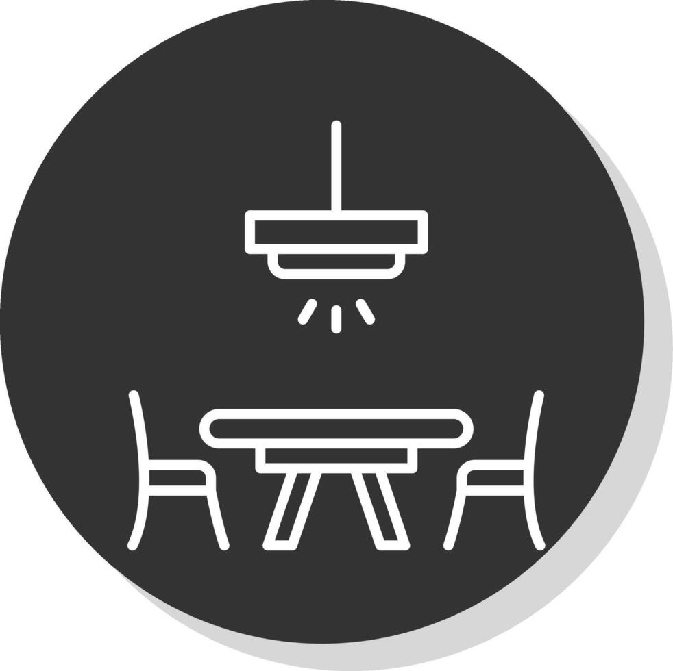 Dinner Table Line Shadow Circle Icon Design vector