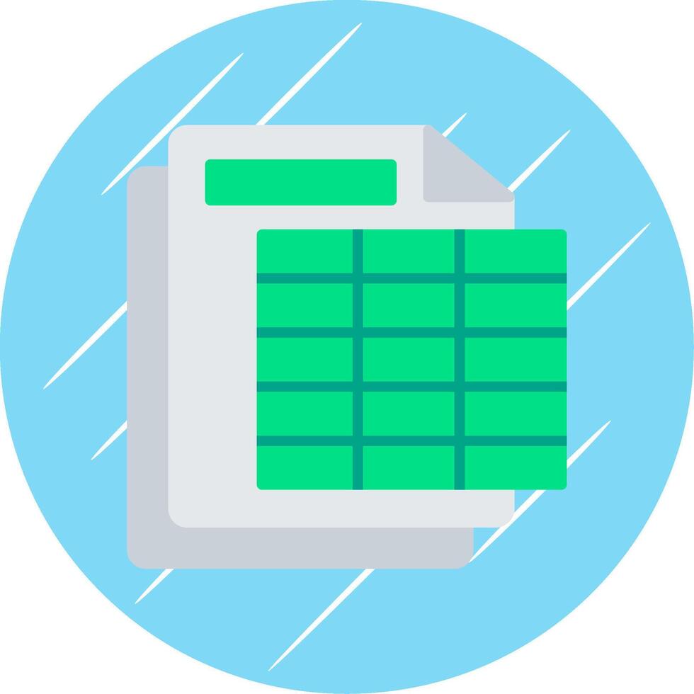 Spreadsheet Flat Circle Icon Design vector