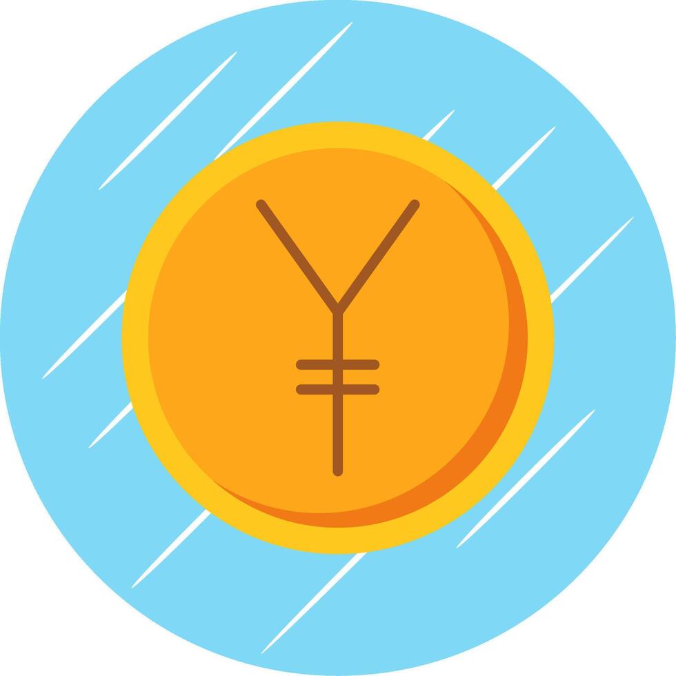 Yen Flat Circle Icon Design vector
