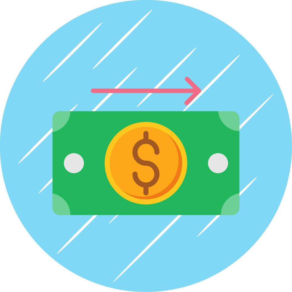 Send Money Flat Circle Icon Design vector