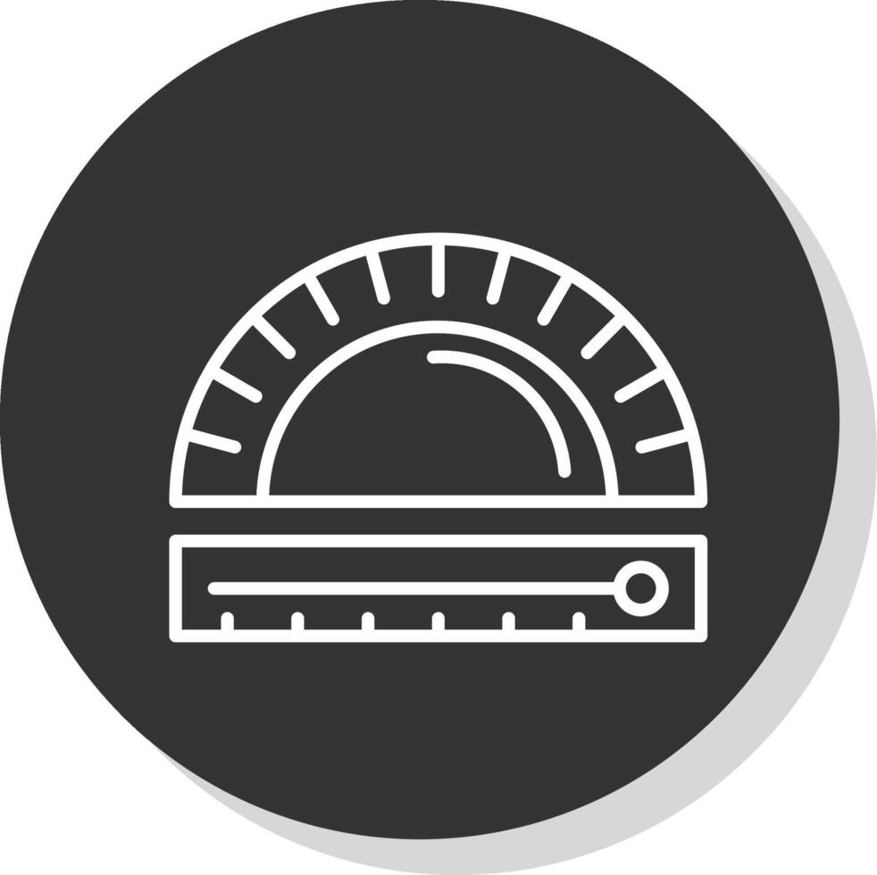 Protractor Line Shadow Circle Icon Design vector