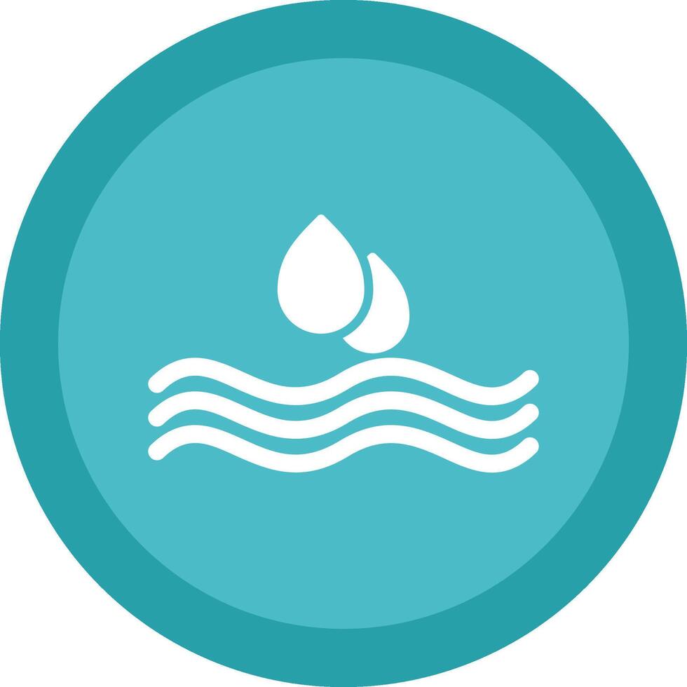 Water Drop Line Shadow Circle Icon Design vector