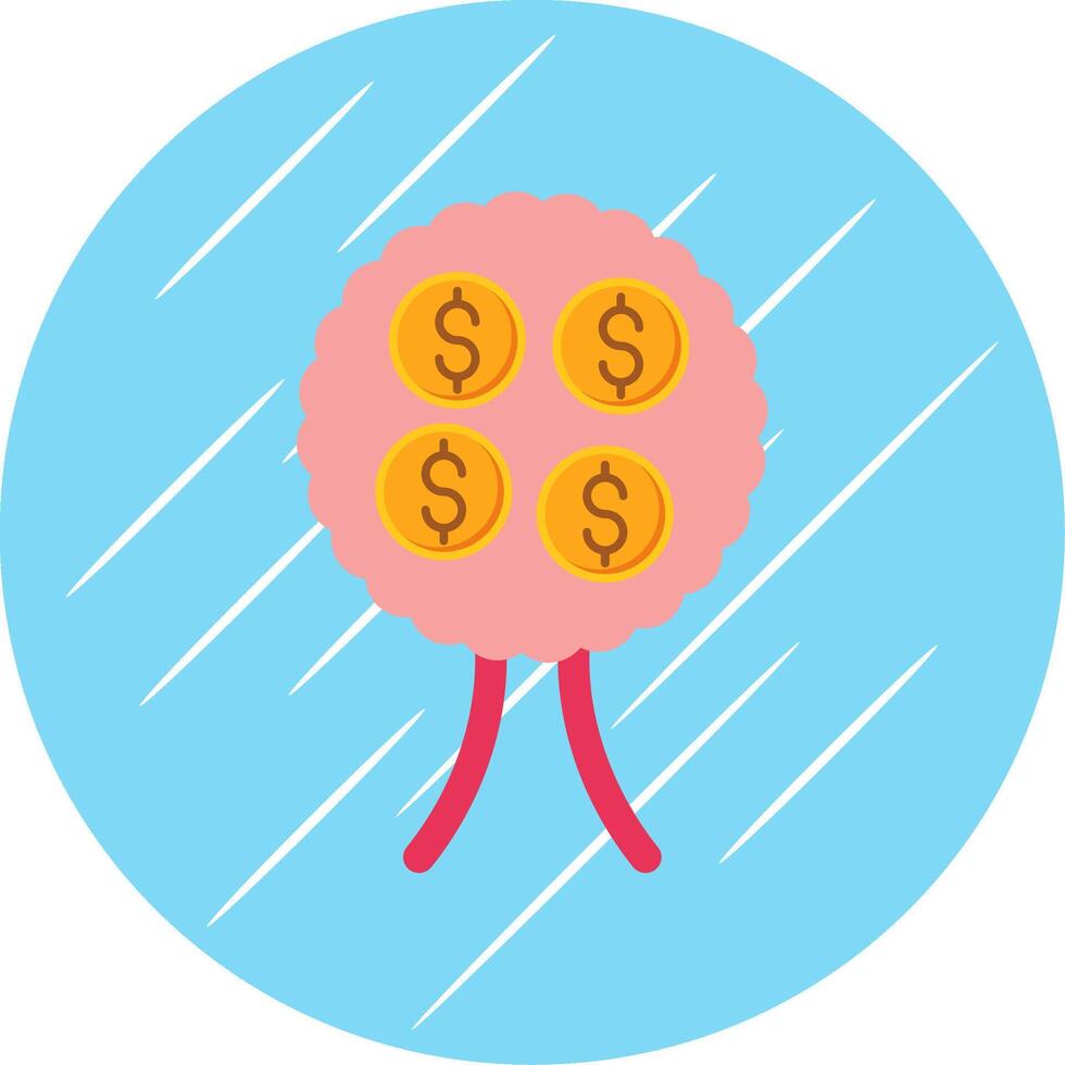 Money Tree Flat Circle Icon Design vector