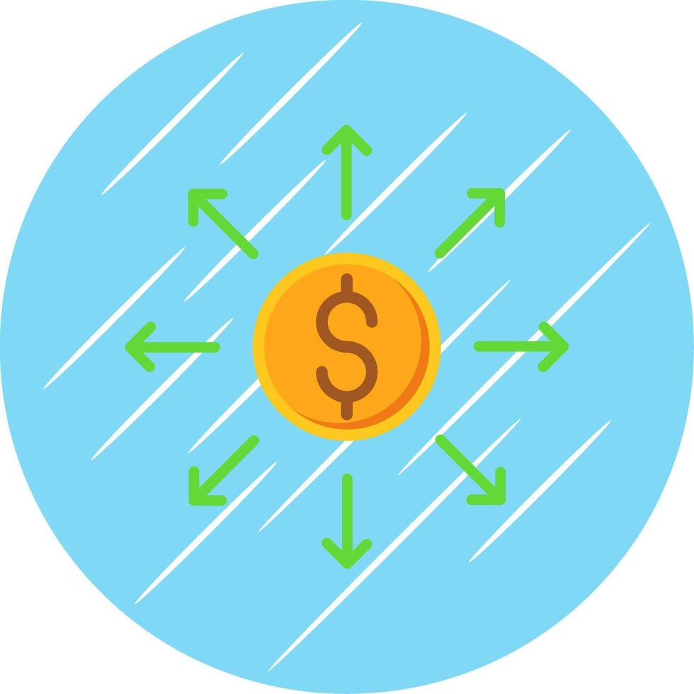 Dollar Network Flat Circle Icon Design vector