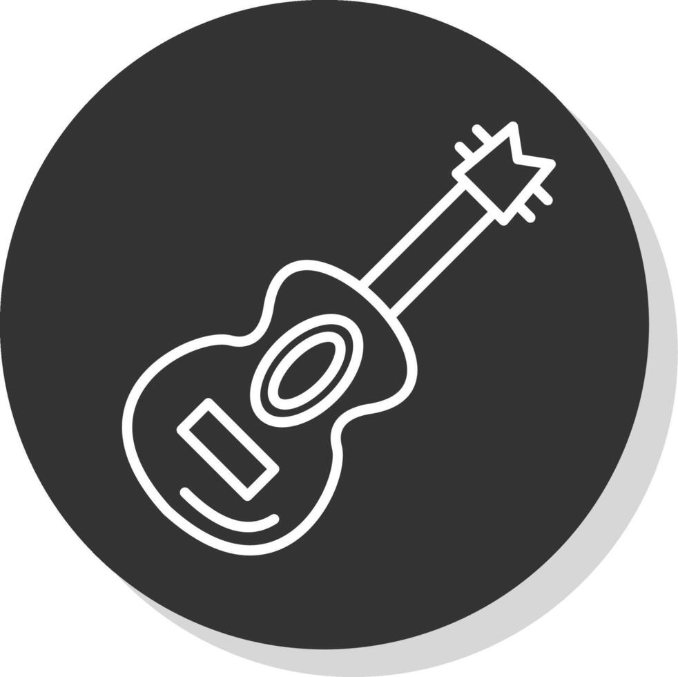 Guitar Line Shadow Circle Icon Design vector