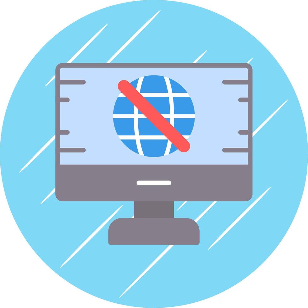 No Signal Flat Circle Icon Design vector