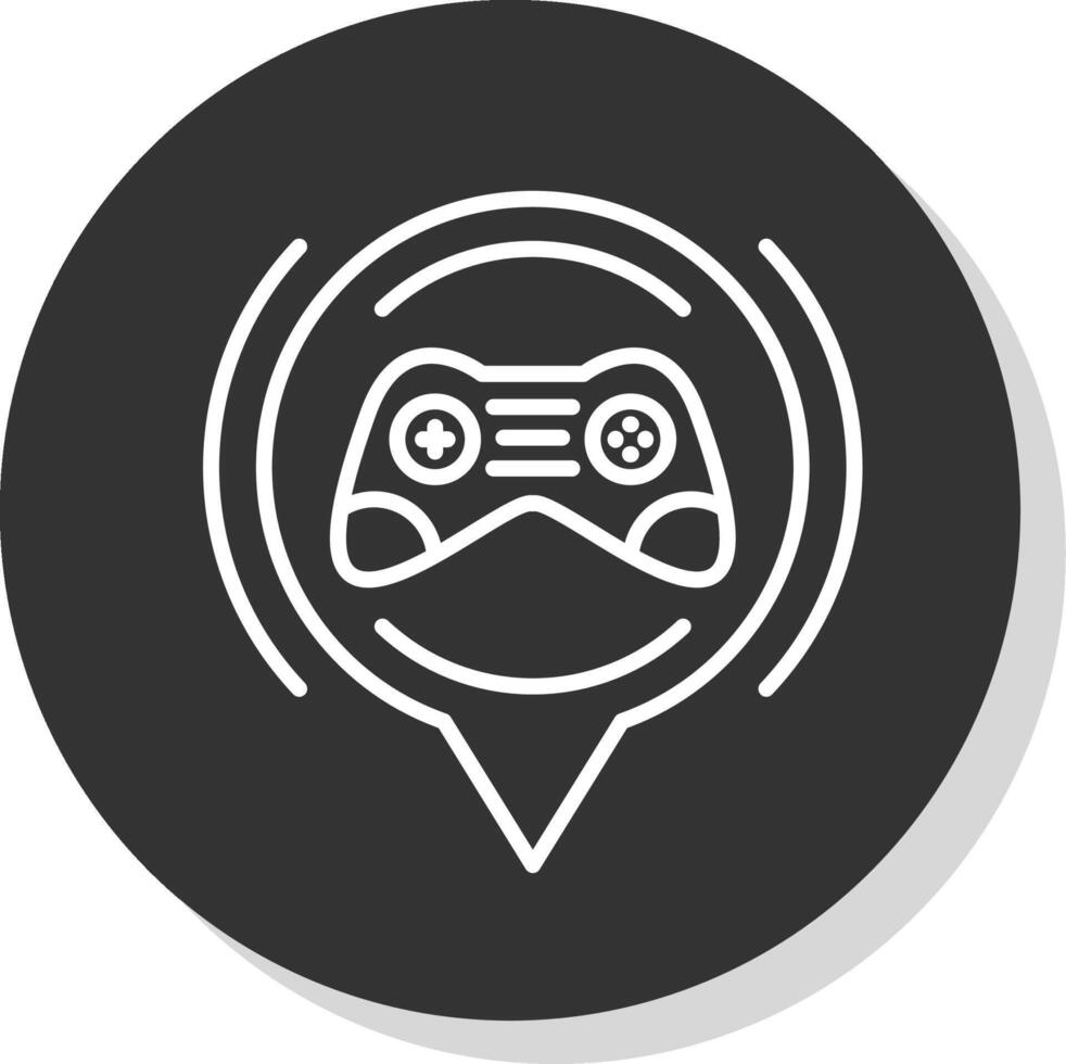 jugador línea sombra circulo icono diseño vector