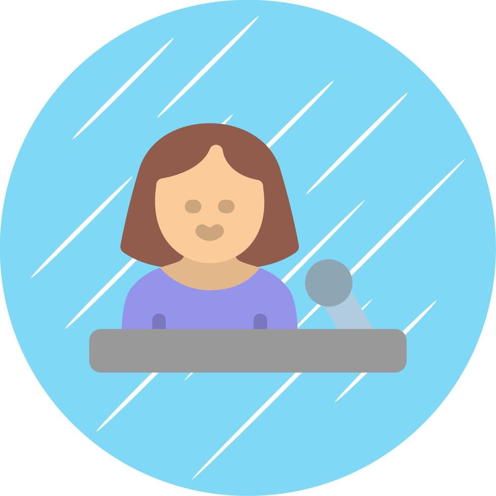 News Anchor Flat Circle Icon Design vector