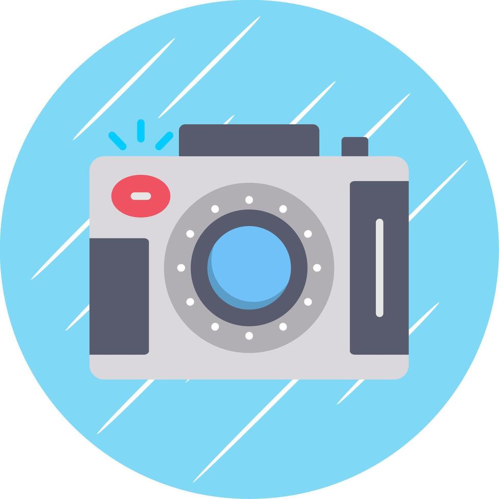 Dslr Camera Flat Circle Icon Design vector