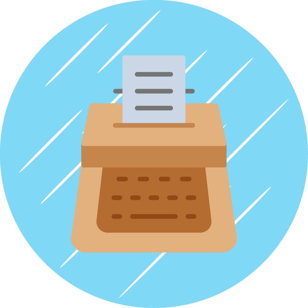 Typewriter Flat Circle Icon Design vector