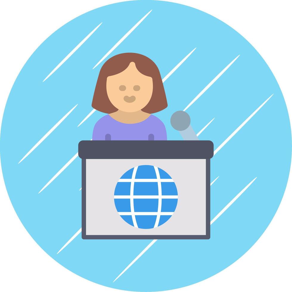 Teleprompter Flat Circle Icon Design vector