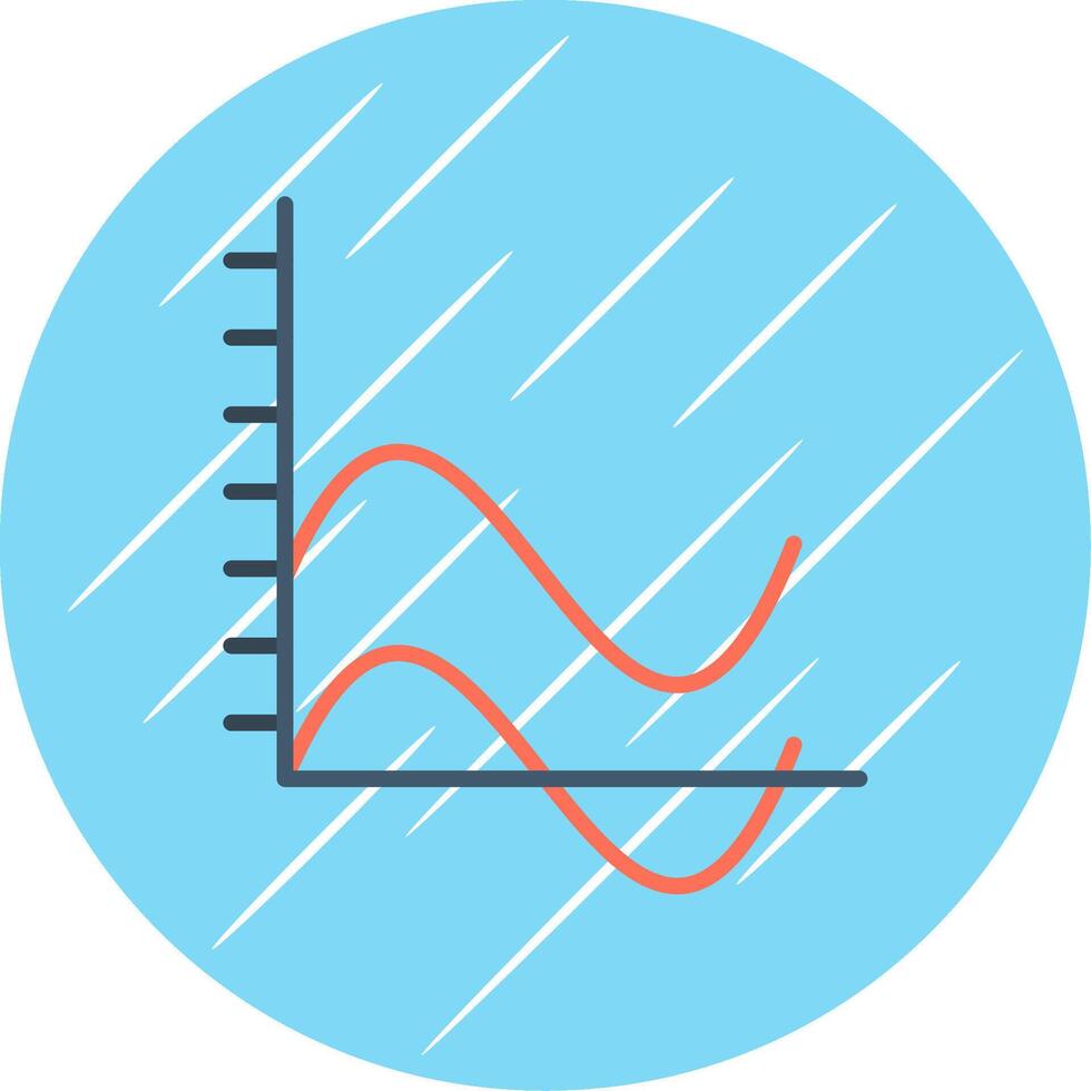 Wave Chart Flat Circle Icon Design vector