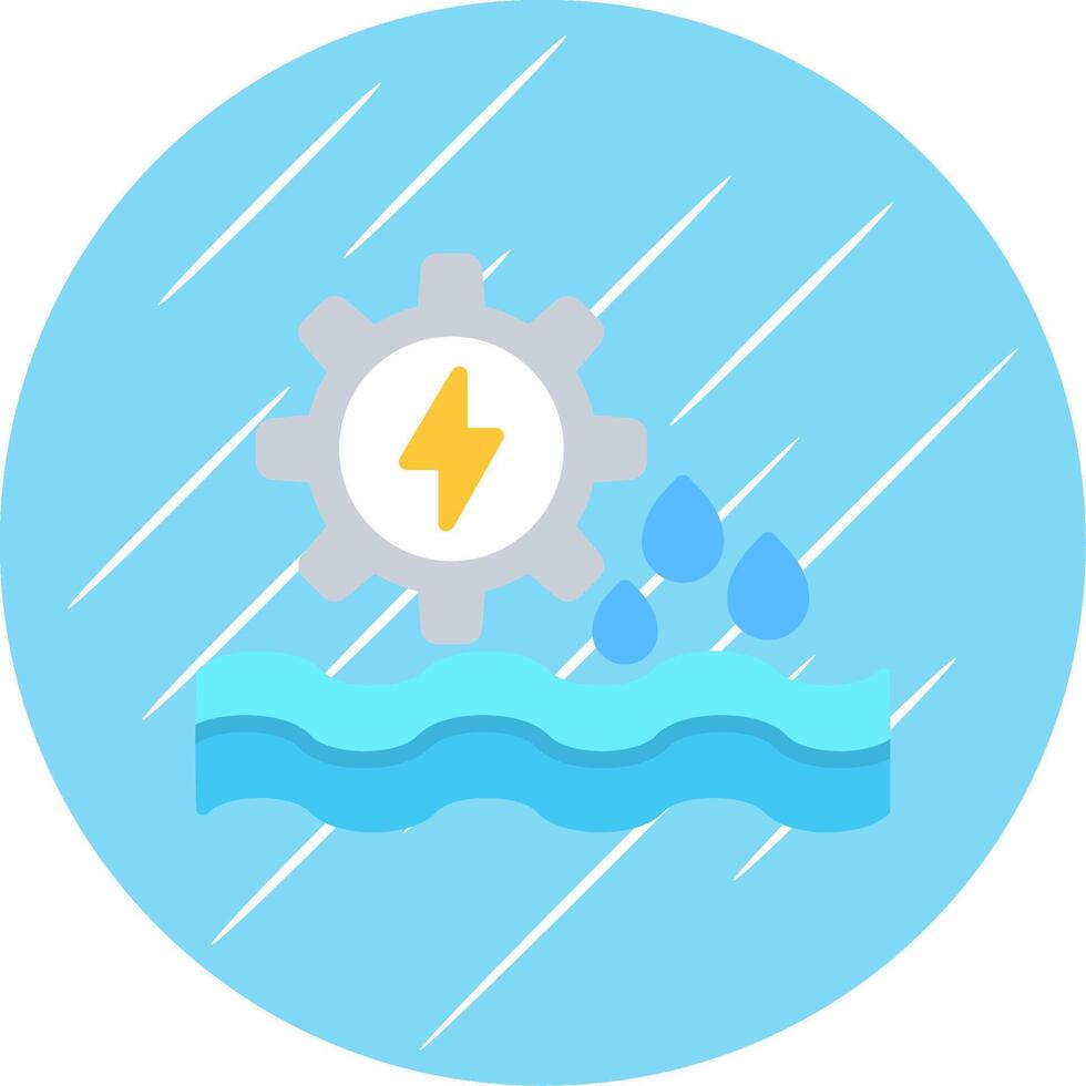 Hydro Power Flat Circle Icon Design vector