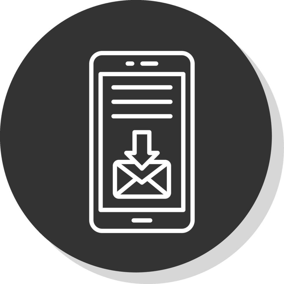 Mail Line Shadow Circle Icon Design vector