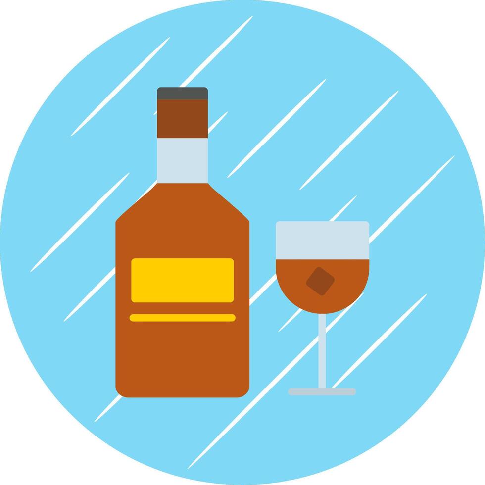 Whiskey Flat Circle Icon Design vector
