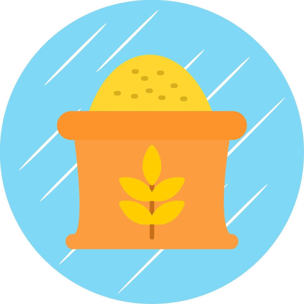 Wheat Sack Flat Circle Icon Design vector