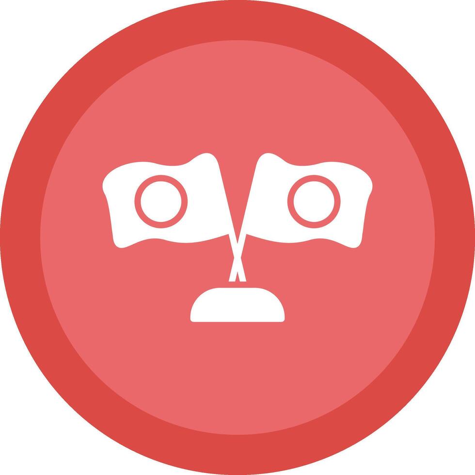 Flags Line Shadow Circle Icon Design vector