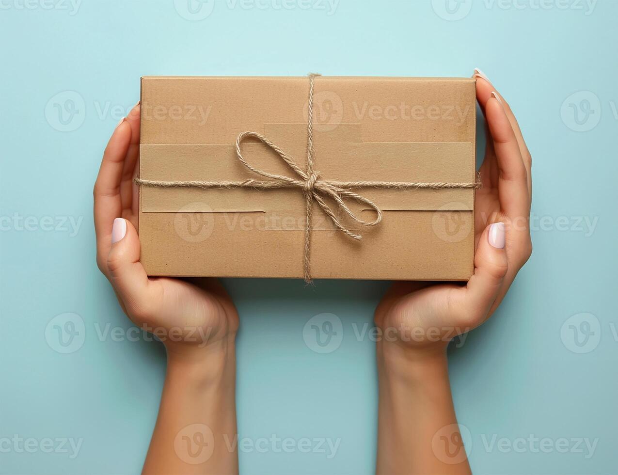 Cardboard box, feminine touch, calm wait photo