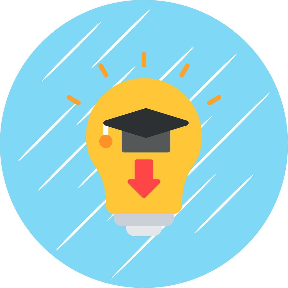 Idea Bulb Flat Circle Icon Design vector