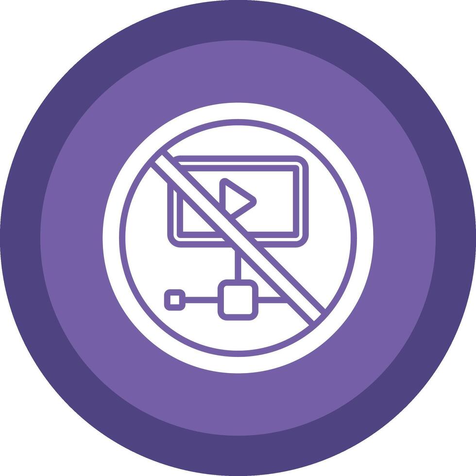 Prohibited Sign Line Shadow Circle Icon Design vector