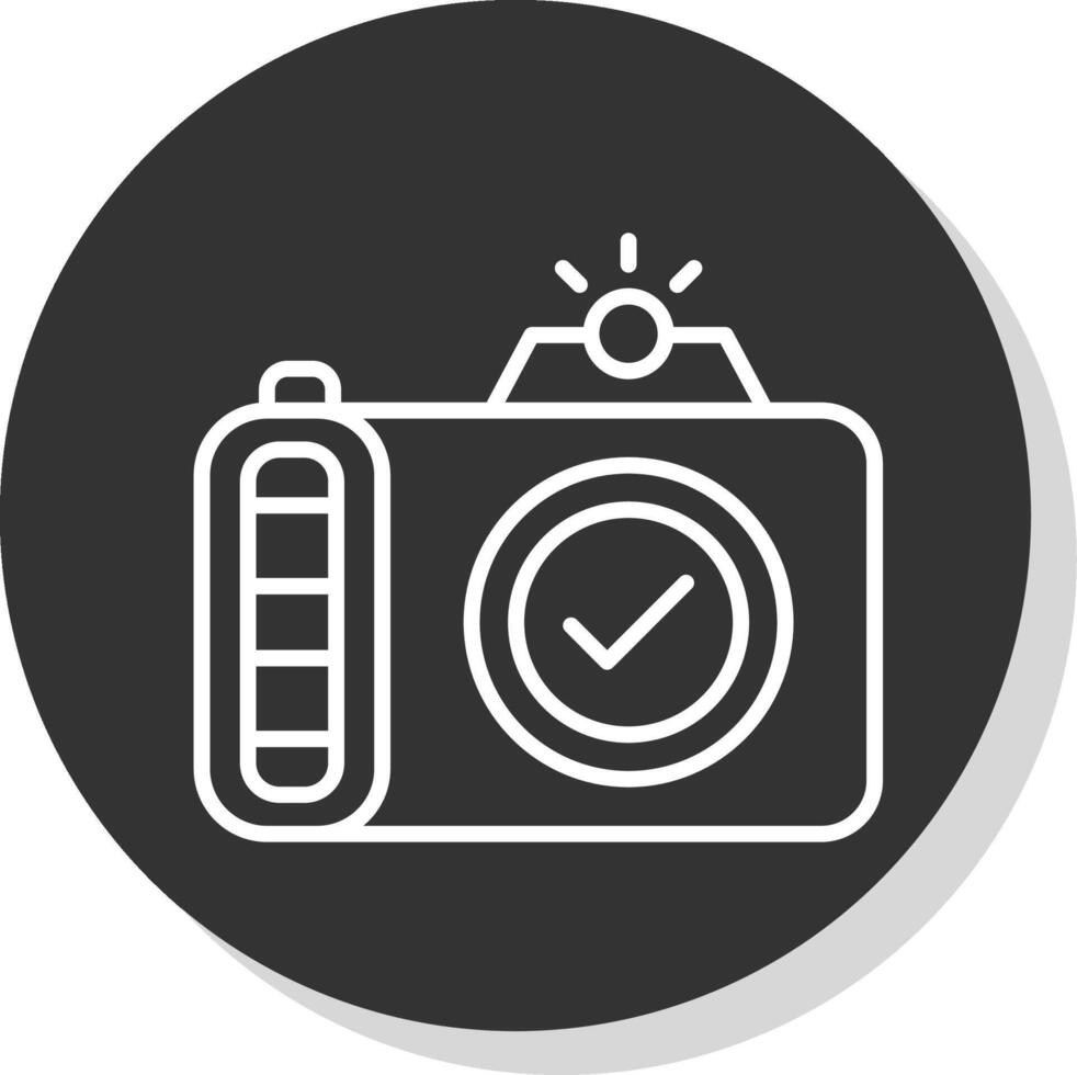 Camera Line Shadow Circle Icon Design vector