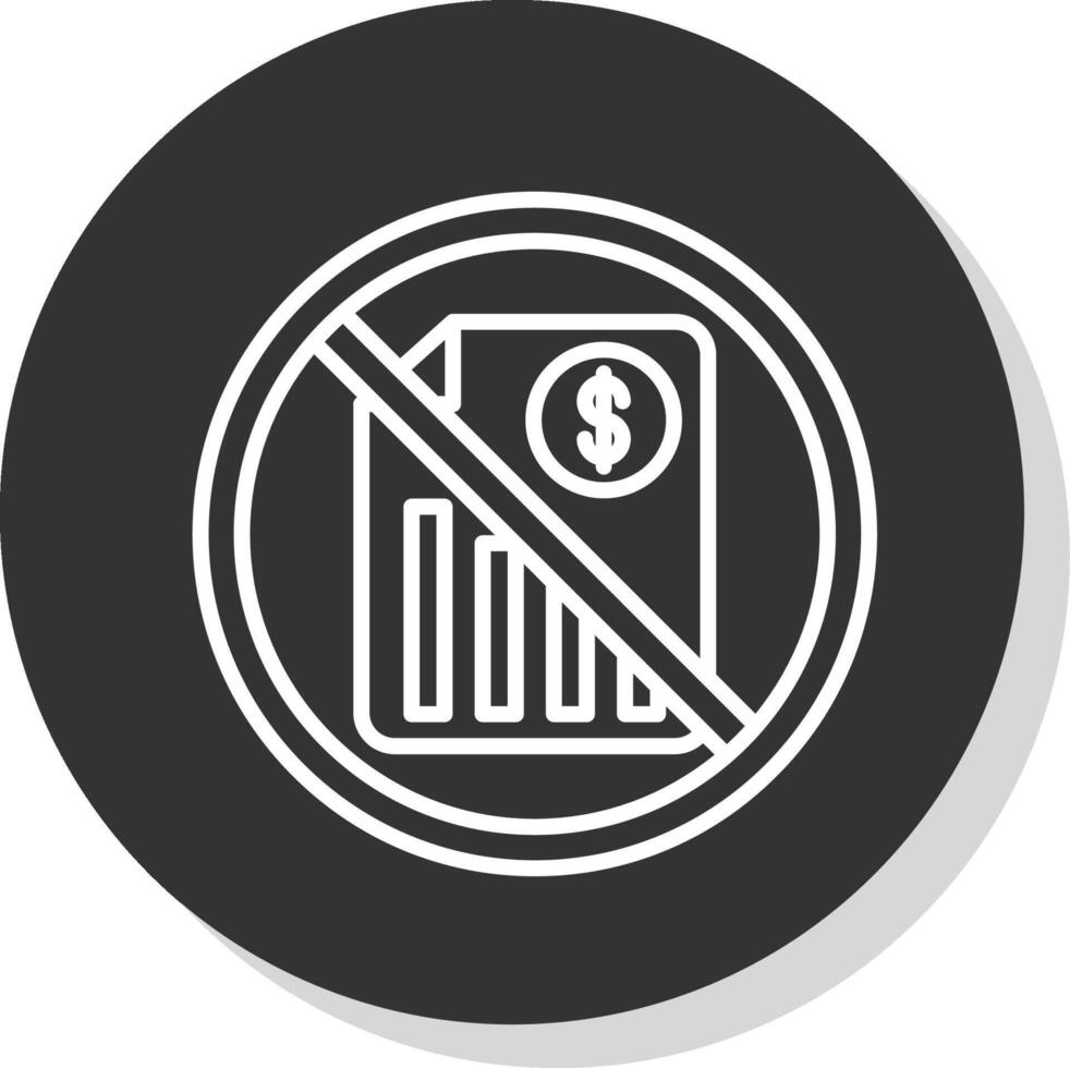 Prohibited Sign Line Shadow Circle Icon Design vector