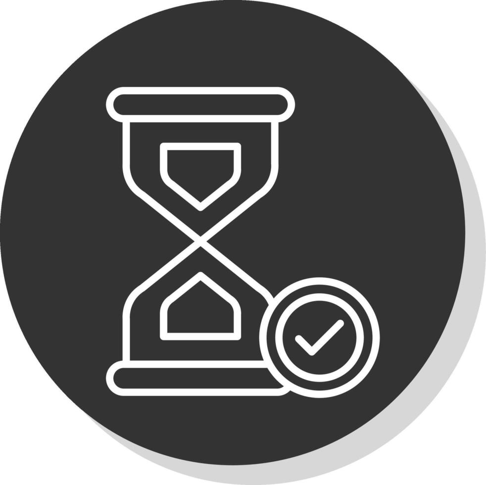 Hourglass Line Shadow Circle Icon Design vector