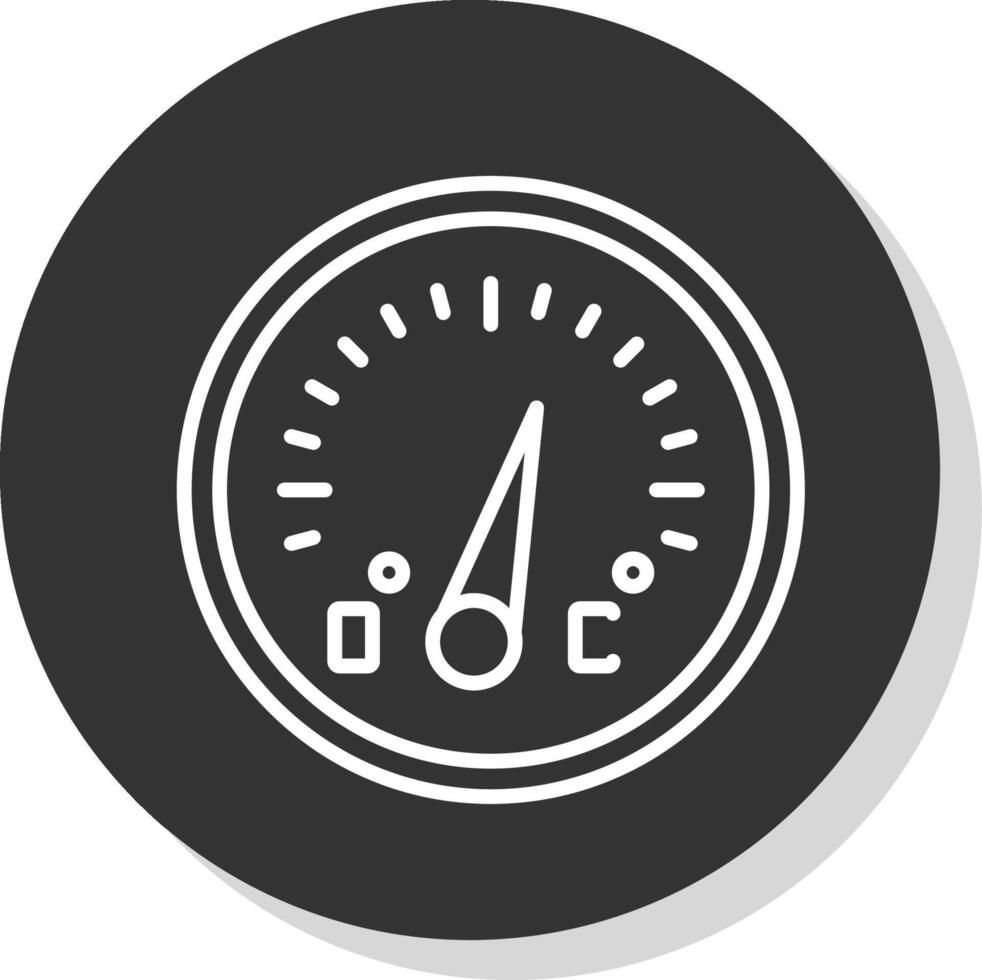 Temperature Reading Line Shadow Circle Icon Design vector