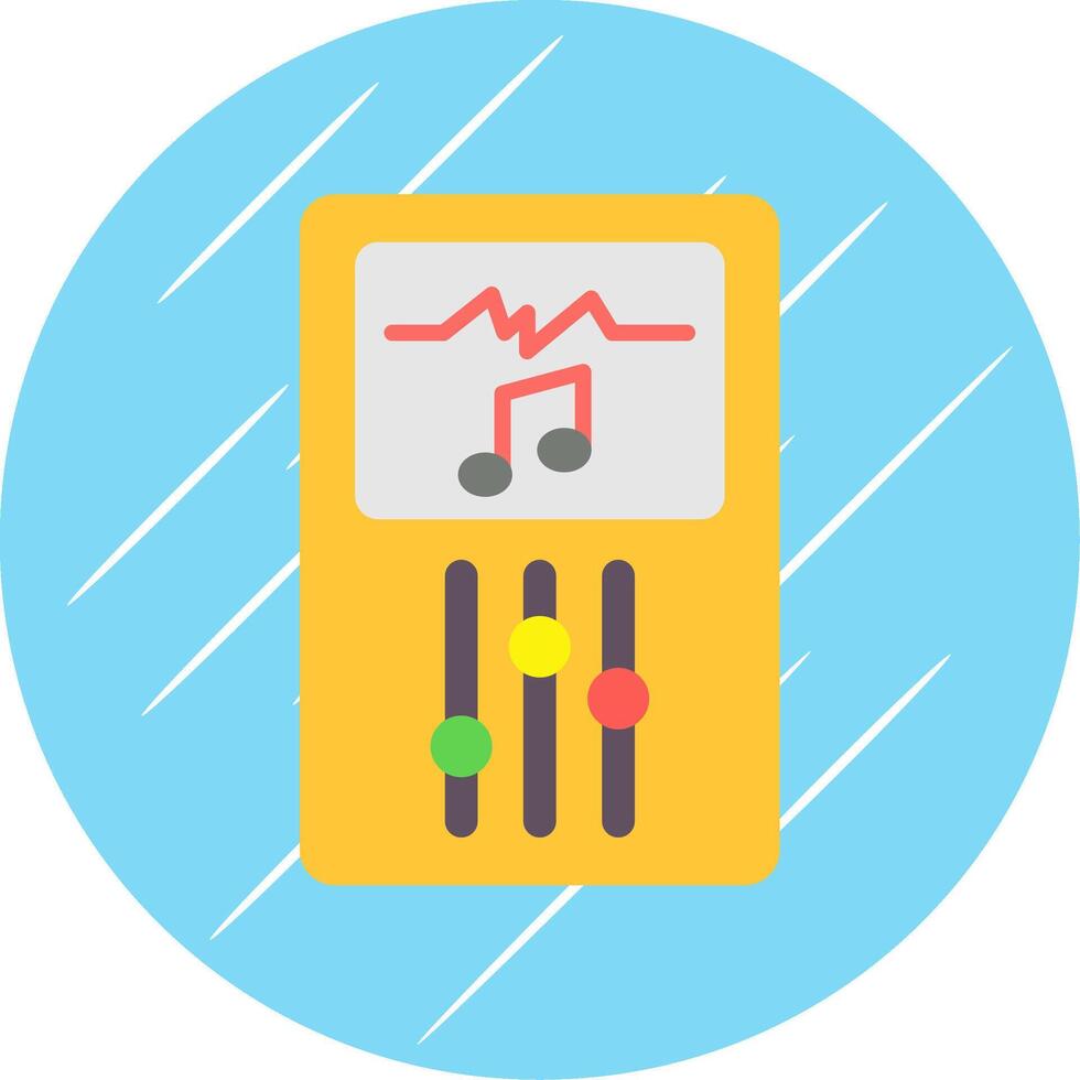 Music Player Flat Circle Icon Design vector