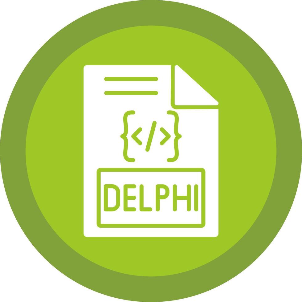 Delphi Line Shadow Circle Icon Design vector