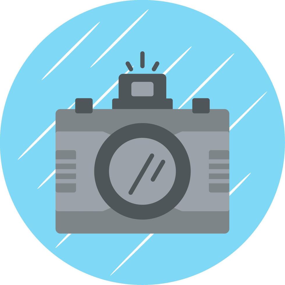Dslr Camera Flat Circle Icon Design vector