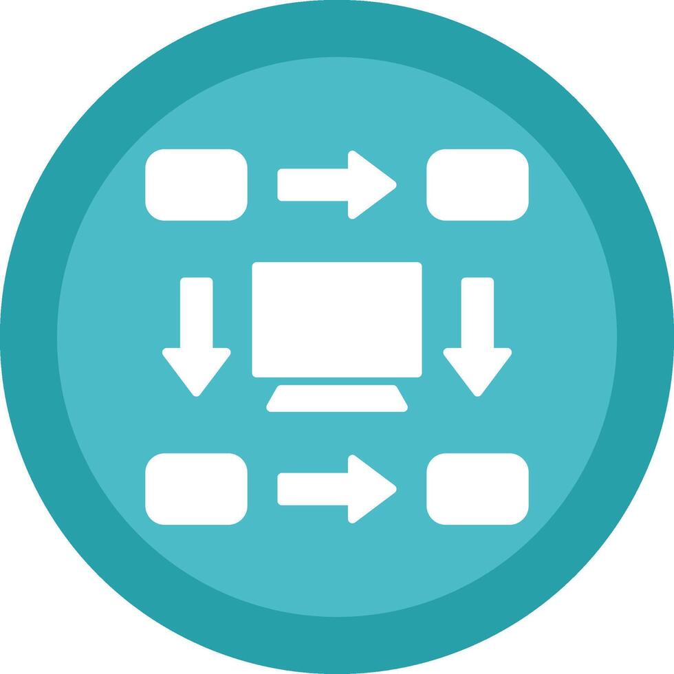 Workflow Line Shadow Circle Icon Design vector