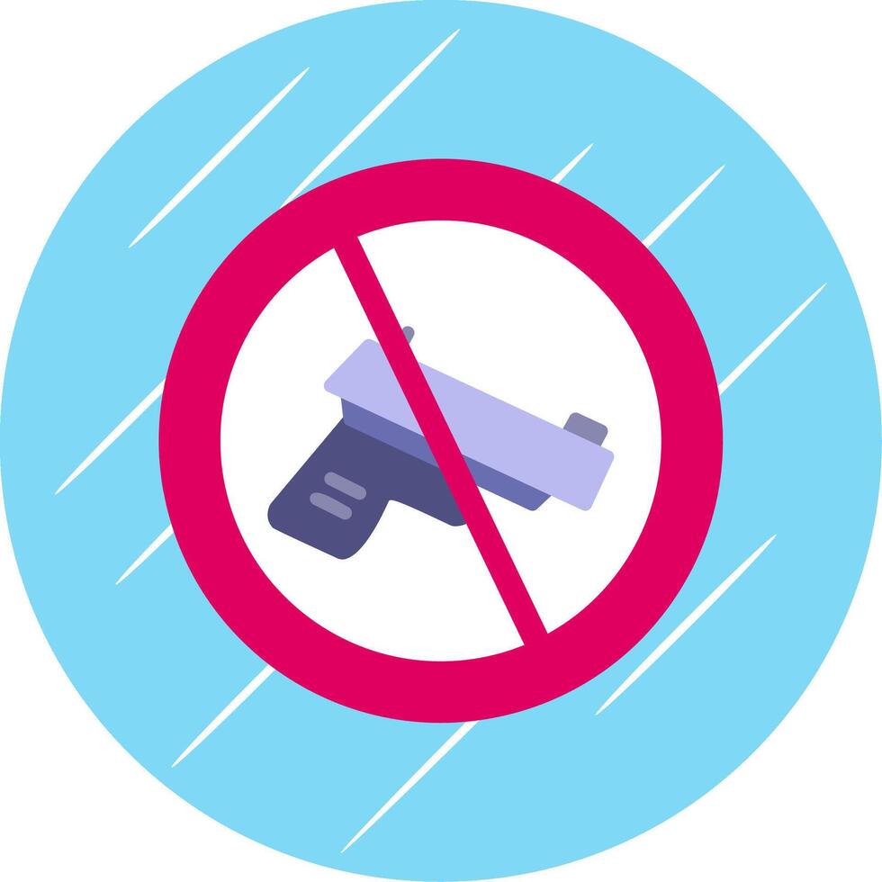 No pistola plano circulo icono diseño vector