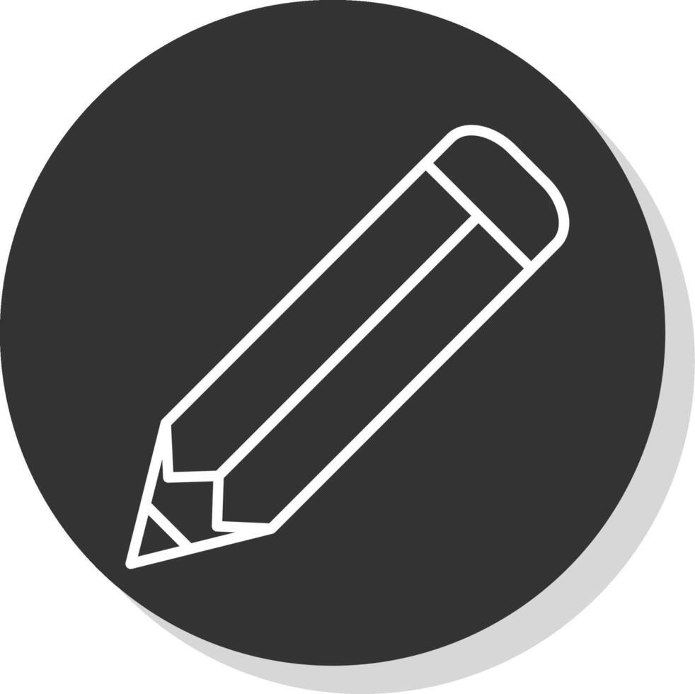 Pencil Line Shadow Circle Icon Design vector