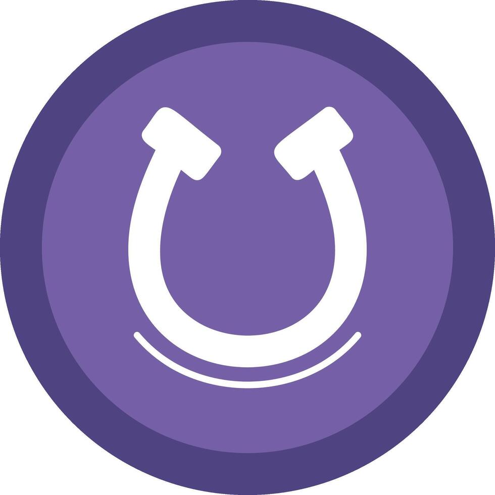 Horseshoe Line Shadow Circle Icon Design vector