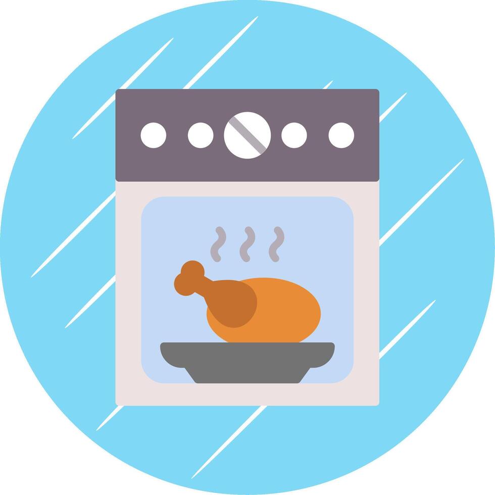 Oven Flat Circle Icon Design vector