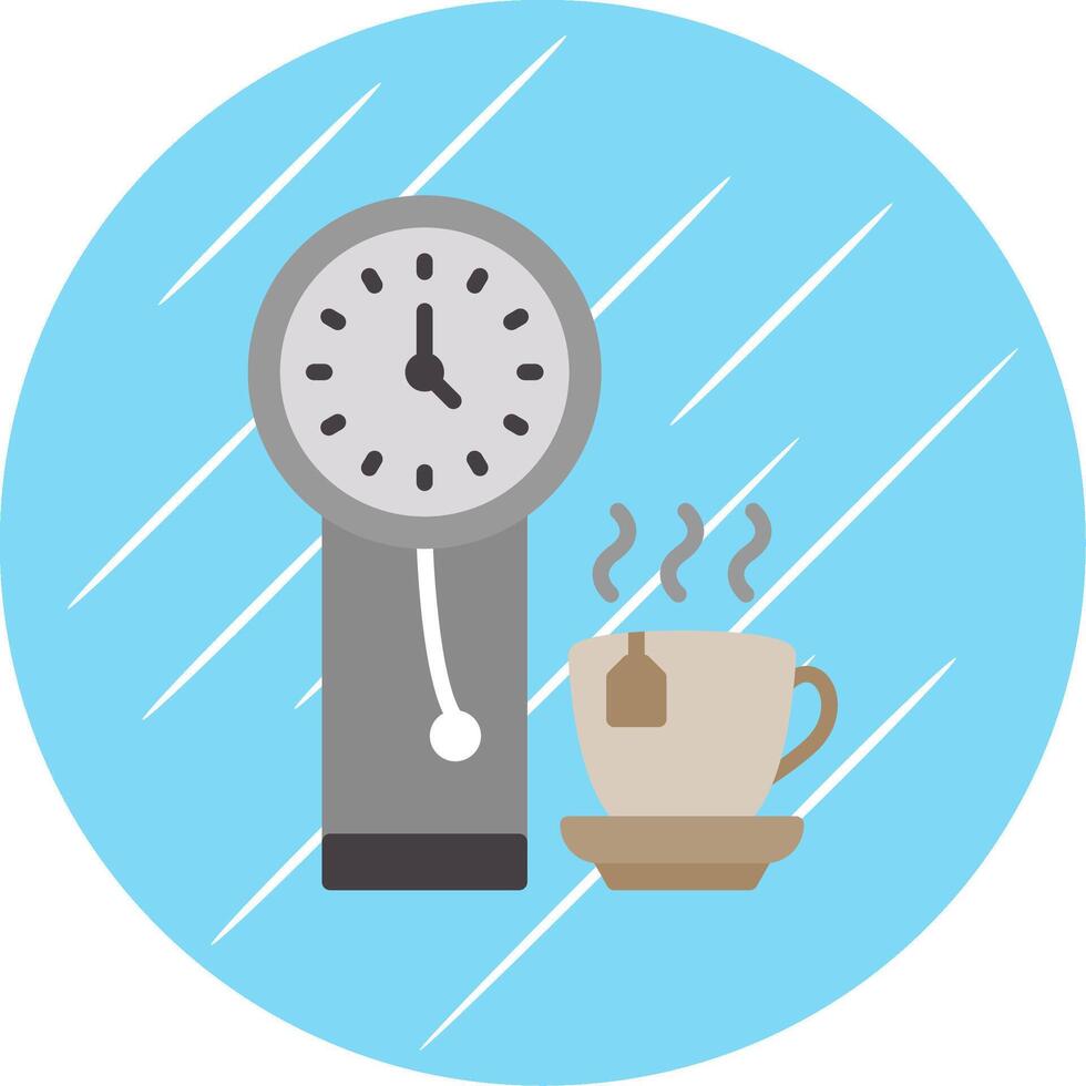 Clock Flat Circle Icon Design vector