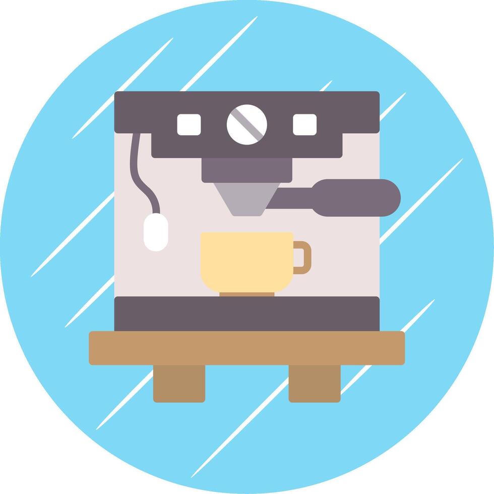 Coffee Machine Flat Circle Icon Design vector