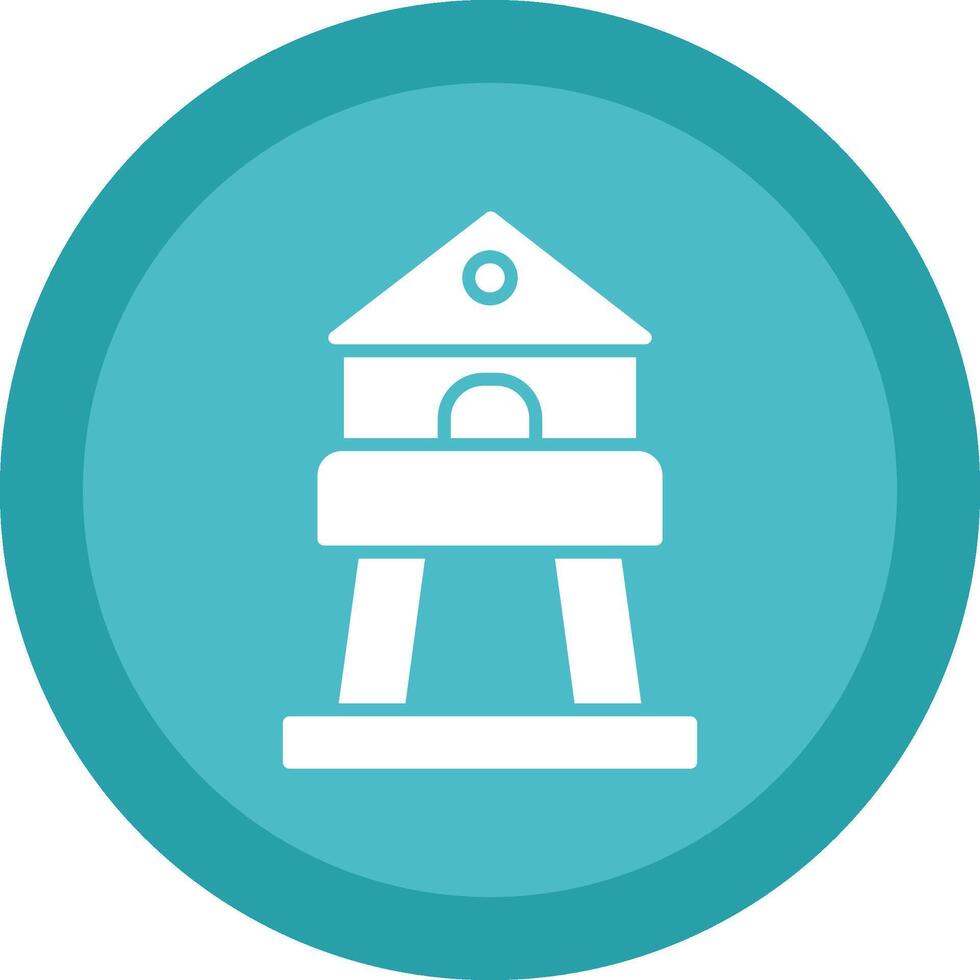 Tower Line Shadow Circle Icon Design vector