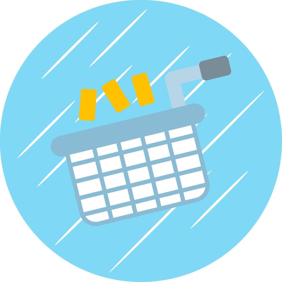 Deep Fryer Flat Circle Icon Design vector